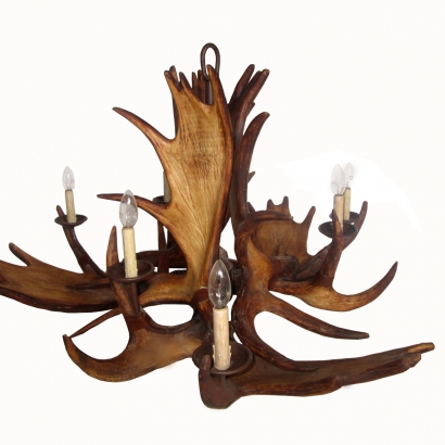 L-1114_ Moose Horn 6-Lights Chandelier